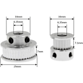 Miniatyrbild 4 av 5: 2 set GT2 kuggrem remskiva aluminium synkronhjul kit för 3D-skrivare CNC mekanisk drivning