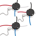 Miniatyrbillede 1 af 5: 3 stk. Ze-208S E89885 3 hastighed 4 ledning træk kædekontakt loftsventilator lyskontakt reservedel, B