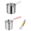 Miniatyrbillede 1 af 5: Pastaske Fritureskurv Filtreringsrester Mesh Si til Grøntsager Fritter Løg Ringe Kyllingevinge