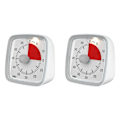 Miniatyrbillede 1 af 4: 2X 60 Minutters Timer, Klasseværelse, Nedtællingstimer til Børn og Voksne, Tidshåndteringsværktøj Undervisning Grå