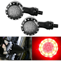Miniatyrbild 2 av 5: 2 st Universal Motorcykel LED Broms Blinkersljus för Cruiser Chopper Indikatorljus (Svart)
