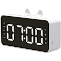 Miniatyrbild 1 av 5: Multifunktionell väckarklockradio skrivbordsur LCD-display Bluetooth-kompatibel musikuppspelning digital väckarklocka för hemmakontor vit