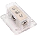 Miniatyrbilde 2 av 3: Fordelingsblokk Splitter Strøm/Jordkabel for Bilstereo Solcelleforsterker 2 Veis 1/0Ga RV Bildeler