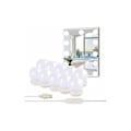 Miniatyrbillede 1 af 2: Spejllampe, 10 pærer Hollywood dæmpbar LED lys sæt lampe - USB makeup lampe 3 farver 10 lysstyrkeniveauer -