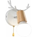 Miniatyrbillede 1 af 5: Nordisk moderne design hjortetak form træ væglampe med træk kæde switch læseværelse soveværelse væglampe E27, uden pære