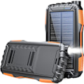 Miniatyrbilde 1 av 5: 42800mAh solcellebank, sollader, dobbel USB-utgang og én inngang, solcellebank for camping, fotturer, reiser, kompatibel med iPhone, Samsu