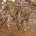 Miniatyrbild 3 av 5: Julgransprydnader Guld Festtillbehör Julstjärnor Ornament Flash Hängande Stjärnor Retro Juldekoration
