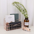 Miniatyrbilde 2 av 5: Brevkurv Papirbrett Rose Gull Skrivebord Organizer 3 Roms Organizer System Håndlaget Dokumentbrett Metall Dekorativ Oppbevaring Rom for Konvolutter