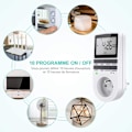 Miniatyrbillede 5 af 5: Digital programmerbar stikkontakt, ugentlig digital timer med LCD-display, 12H/24H/7 dage elektrisk stikkontakt timer, energibesparende til husholdningsapparater (1