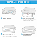Miniatyrbillede 4 af 5: Strækbar pudebetræk Sofa pude møbelbeskytter Sofa sædebetræk til sofa 3 sæder pudebetræk til stol (3 sæder mørkerød)
