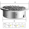 Miniatyrbillede 4 af 5: Ventilationskanal Dæksel, 304 Rustfrit Stål Luftventilation Dæksel Rundt Udstødningskanal Grillhætte til Køkken Soveværelse Badeværelse Kontor Ventilationssystem