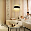 Miniatyrbillede 4 af 5: Væglamper Indendørs 12W LED Op og Ned Væglampe Sort Aluminium Moderne Sconce Vægvaskelamper til Stue, Soveværelse, Badeværelse, Gang - Varmt Hvidt