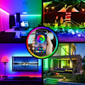 Miniatyrbillede 5 af 5: 20m RGB LED-stribe, Dæmpbar Bluetooth LED-lysstribe med App-styring, 44-knaps fjernbetjening, Timerindstilling, Musiktilstand, 24V LED til stue