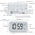 Miniatyrbild 5 av 5: Digital väckarklocka morgonväckning, digital klocka batteridriven tyst väckarklocka för barn vuxna stor LED-display temperaturkalender (vit)
