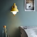 Miniatyrbillede 4 af 5: Stue Veranda Ganglampe Nordisk Minimalistisk Moderne Soveværelse Sengelampe Macaron Væglampe (Gul)