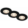 Miniatyrbillede 1 af 5: Sæt med 3 LED Indbyggede Loftlamper, Ultra-Tynde Indbyggede Lamper, Badeværelses Indbyggede Spotlights, IP65 Badeværelses Indbyggede Spotlights, Mat Sort, 90x2