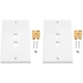 2-pack enkel 1.0 högtalarväggplatta (bananpluggväggplatta) för 1.0 högtalare, vit