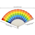 Miniatyrbild 3 av 5: 20 st Rainbow-fläktar Färgglada Vikbara Handhållna Fläktar Sommartillbehör Regnbågefestdekoration
