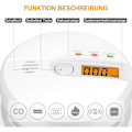 Miniatyrbillede 2 af 5: Kulmonoxidalarm LCD Display CO Detektor 85Db Alarm Kulmonoxid Sensor Kulmonoxid Detektor med Testknap Batteridrevet