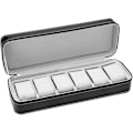 Miniatyrbild 1 av 5: 6 Fack Bärbar Urklocka Box Resa Blixtlås Väska Samlare Lagring Organizer Box För (Svart)