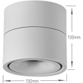 Miniatyrbillede 5 af 5: Indendørs 10W LED-Overlygte, 360° Justerbar Loftlampe Roterer og Overfladebelysning COB LED 10x10cm/Aluminium Vægslampe (Hvid-3000K) [Energiklasse