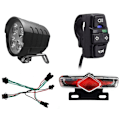 Miniatyrbillede 1 af 5: Ebike Switch DK336 med QD168 Frontlygte C-05C Baglygte SM Stik Advarselslys Blinklys Horn Ebike Tilbehør