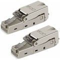 Miniatyrbilde 1 av 5: 2 stk verktøyfri RJ-45 Cat6/6A modulær plugg felttilkobling, Cat6A RJ45 skjermet for 23-26AWG installasjonskabel