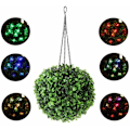 Miniatyrbillede 4 af 5: Vandtæt solcelle lanterne hængende have patio dekoration topiary kugle lampe 25 LED