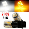 Miniatyrbilde 2 av 5: 2 stk 3757 3157 4157na LED Pære Switchback Hvit Parkering Blinklys
