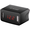 Pikkukuva 1 / 5: Auton OBD-kaksois-USB-laturiadapteri, yleinen 12V 24V LED-jännitteen näyttövirtapistoke