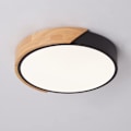 Miniatyrbillede 5 af 5: LED Loftlampe, 24W Indbygget Loftlampe Sort Varmt Lys Ø30CM 2400LM 3000K Moderne Ultra-Tynd Rund Træbelysning Armaturer til Soveværelse Stue
