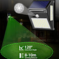 Miniatyrbilde 3 av 5: 4 stk 60+40+40LED solcellevegglampe 140LED automatisk induksjon innendørs og utendørs vegglampe, for innendørs og utendørs