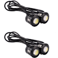 Pikkukuva 1 / 5: 4 kpl Eagle Eye -varmuuskopion LED-sumuvaloa ajovalaisin autoon, moottoripyörään, 9 W:n valkoinen valo, musta