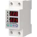 DIN-skena skyddsrelä 63A 220V, justerbar överspänning/underspänning, LED-display, överspänningsskydd