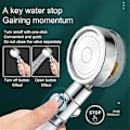 Miniatyrbilde 5 av 5: Dusjhode Hydro Jet Dusjhode Høytrykks Hydro Jet Dusjhode Propelldrevet Vortex Dusjhode 360 Justering med Pausebryter