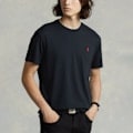 Miniatyrbillede 2 af 4: PoloRalphLauren T-shirt Herre Bomuld Kortærmet Rund Hals Pullover Top Sort Størrelse M