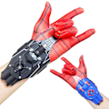 Miniatyrbillede 1 af 5: Spiderman-skyder til børn, Spiderman-handsker, automatisk optræk, silkeskyder, håndleds-legetøjs-skyder, sort