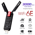Miniatyrbilde 2 av 5: 3000 Mbps WiFi-adapter WiFi 6E USB 3.0 nettverkskort AX3000 Tri-band 2.4G 5G 6G Wifi-mottaker Dongle for Windows 10 11 Driverfri