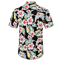 Miniatyrbild 2 av 2: Blå blommig slim fit hawaiiskjorta för män, strandfest sommar avslappnad hawaiiansk stil XL