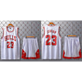Miniatyrbilde 1 av 2: Michael Jordan Nr. 23 Basketball Jersey Sett Bulls Uniform Barn Voksen Hvit Størrelse 30 (155-160cm)