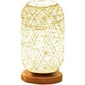 Miniatyrbilde 2 av 4: Nattbordslampe i rotting med ledning og trebase (Beige)