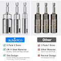 Miniatyrbild 3 av 5: 3-pack Hexskaft Mutterdragare, 1/4\" Hexskaft Power Wing Mutterdragare Set, Spårad Wingmutterkrok Borrbit Socket Nyckel Panelmutter Skruvverktyg Öga C-krok B