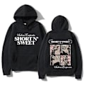 Miniatyrbillede 1 af 3: Sabrina And Carpenter Merch Hættetrøje Trykt Sweatshirt Løs Pullover Casual Langærmet Unisex Sort 2XL