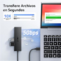 Miniatyrbillede 3 af 5: USB 3.0 HUB, ultratynd 4-port USB 3.0 adapter, egnet til pc'er, bærbare computere, tastaturer, mus, harddiske osv. MacBook Pro/Air, 60 cm