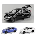 Pikkukuva 2 / 3: 1/32 Tesla Model Y SUV Leluauto Die-cast Metalliseos Pienoiskoko Ääni ja Valo Vedettävä 1:32 Keräilylahja Pojat Lapset Musta