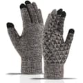 Agiferg Vinter Köldtåliga Stickade Handskar Varma Plysch Förtjockade Fullfingerhandskar