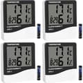 4x digital termometer hygrometer, rumstermometer, luftfuktighetsmätare, väckarklocka. Kompakt och funktionell.