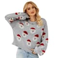 Kvinder Strikket Ferie Pullover Jule Snemand Sweater grå L grey L
