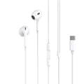 För iPhone 17/16/15 Kompatibla USB-C In-Ear Hörlurar med Mikrofon EarPods Vit