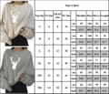 Avslappnad tröja för kvinnor med julälgstryck, långärmad sweatshirt med V-ringning, vit, storlek M White M